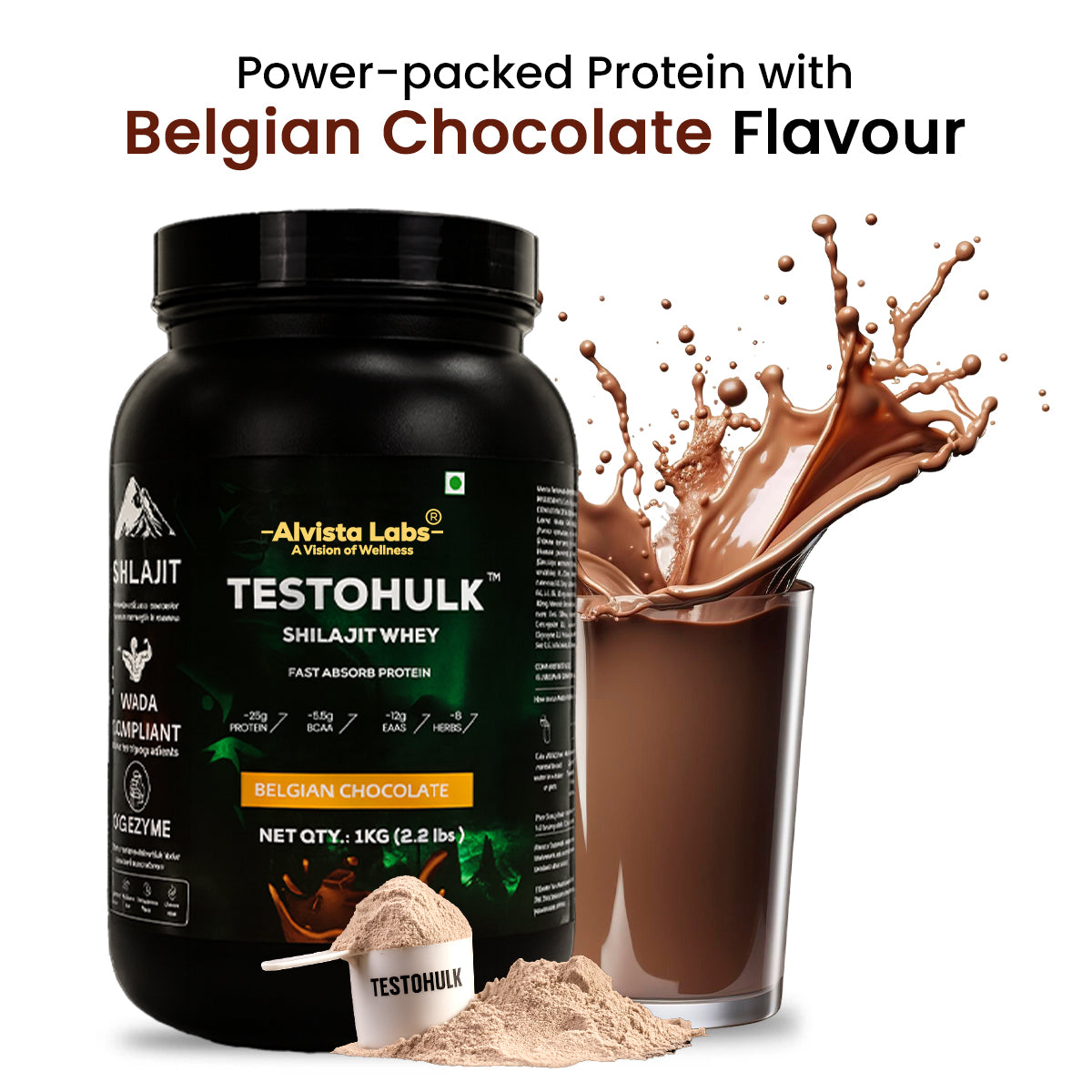 TESTOHULK™ Shilajit Whey Fast Absorb Protein - 1kg