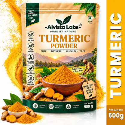 Alvista Labs Natural Turmeric Powder   (Haldi) 500g