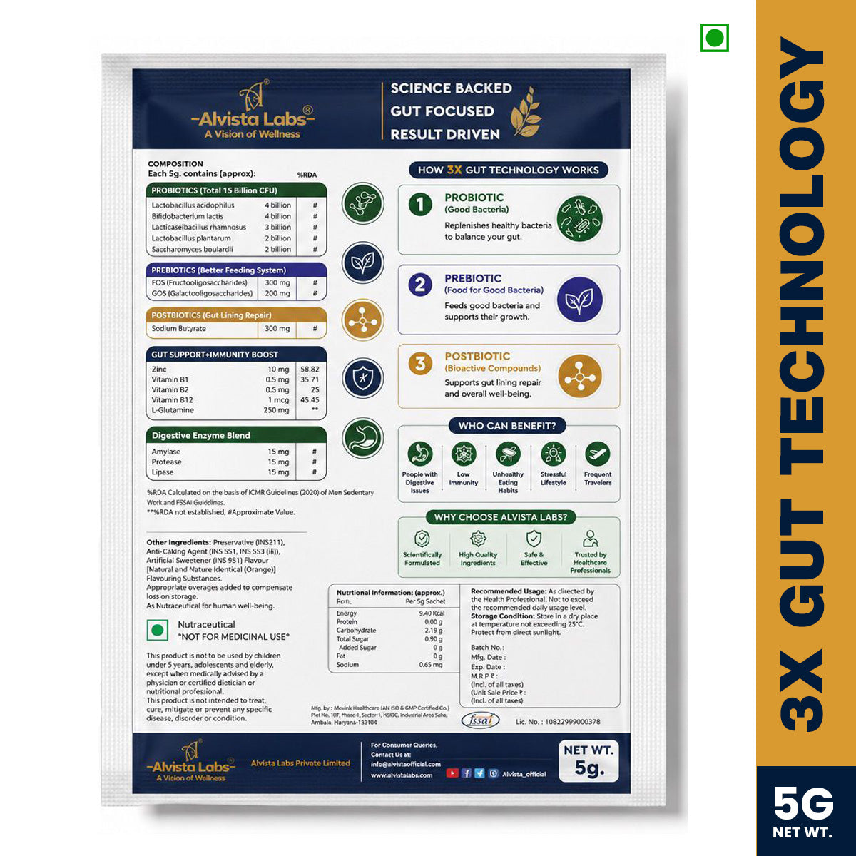Alvista Labs 3X Gut Technology – 30 Days Complete Gut Reset Combo