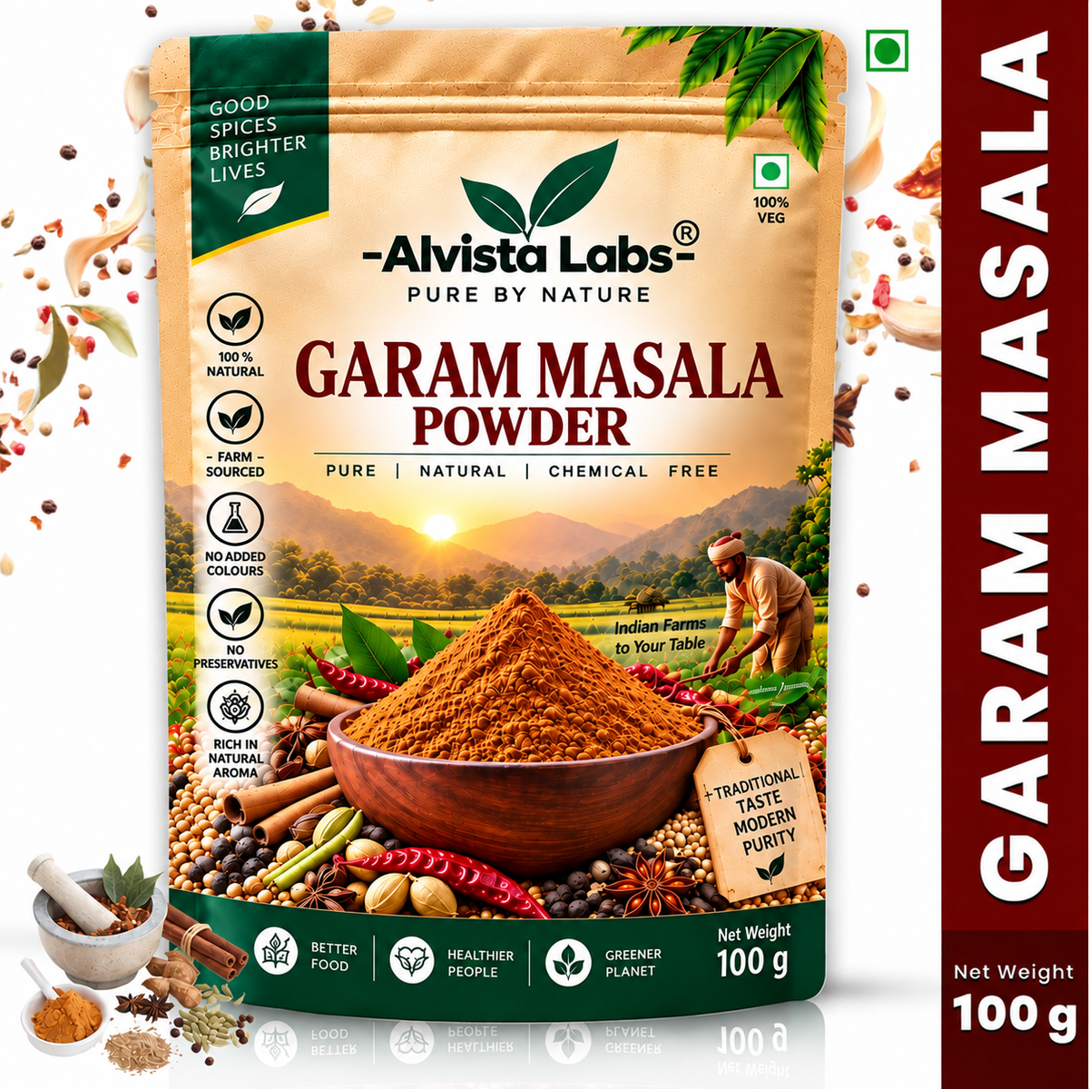 Alvista Labs  Natural Garam Masala 100g