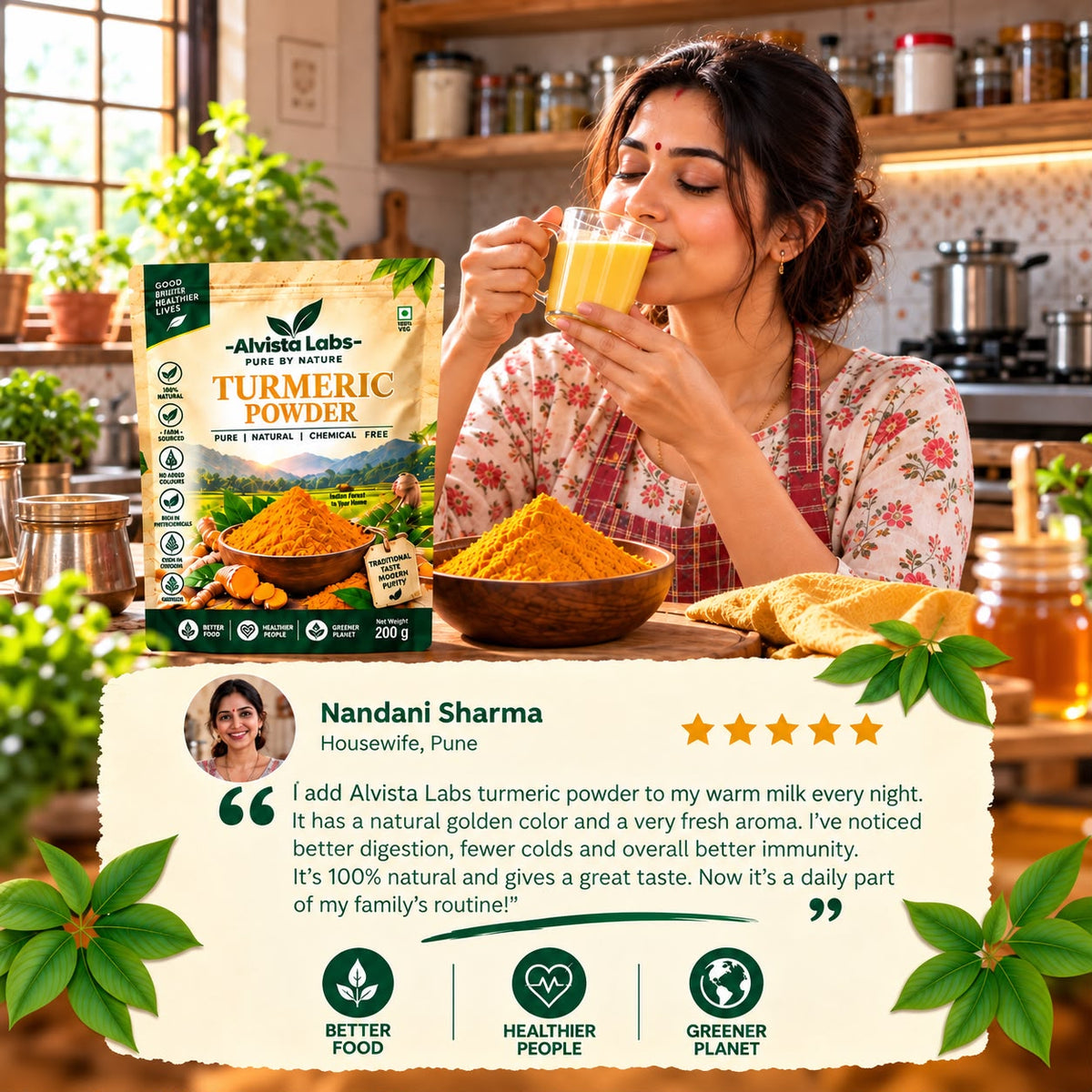 Alvista Labs Natural Turmeric Powder   (Haldi) 500g