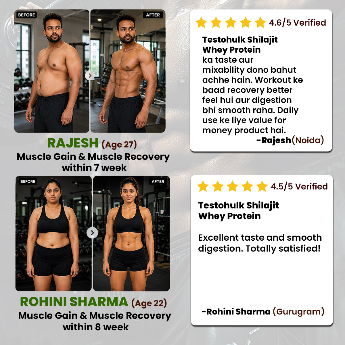 TESTOHULK™ Shilajit Whey Fast Absorb Protein-1kg + Alvista Kesar Shilajit Gold Resin 25g Free